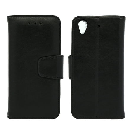 HTC Desire 626 / 626s Folio Leather Wallet Pouch Case Cover Black