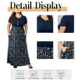 thumbnail image 6 of Cuteduck Womens Plus Size Maxi Dress Short Sleeve Floral Print Empire Waist Summer Dress with Pockets 1X-5X, 6 of 10
