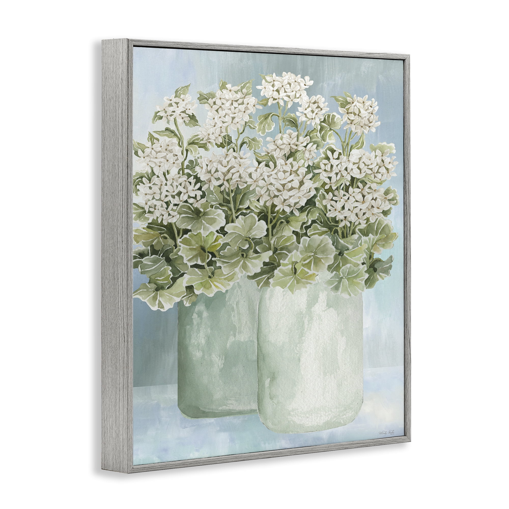 Stupell Industries Charming Country Herbs Botanical & Floral Painting Gray Framed Art Print Wall Art, 11 x 14