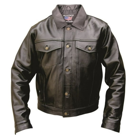 Allstate Leather Veste Style Denim pour Hommes AL2013 TG Noir