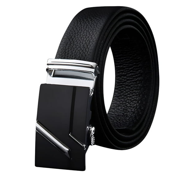 TELOLY Women Leather Belt Mens Belt, Ratchet Belt Leather, Slide Belt with Easier Adjustable Buckle Polyester Belt 1PC