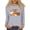 Gray, variant on Wancir 3/4 Sleeve Fall Shirts for Women V Neck Witch Pumpkin Ghost Skull Graphic Halloween Thanksgiving Party Tops