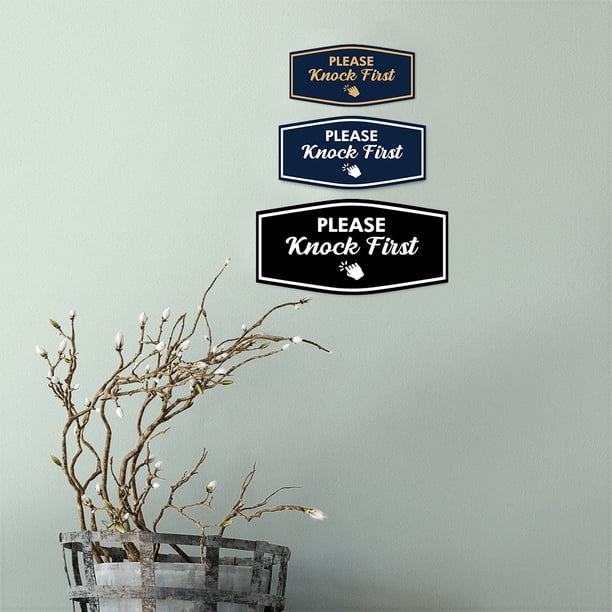 Signs ByLITA Fancy Please Knock First Outdoors Decoration Sign