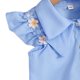 thumbnail image 4 of Conjunto floral para niña con mangas acampanadas, moderno conjunto de verano de manga corta, camisa y falda plisada, top de poliéster de dos piezas para niña., 4 of 6