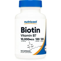Nutricost Biotin (Vitamin B7) 10,000mcg (10mg), 120 Capsules - Vegan, Gluten Free, Non-GMO
