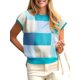 thumbnail image 1 of Sudadera Saodimallsu de manga corta para mujer, color azul bloque, 1 of 6