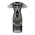 thumbnail image 1 of Vestido de fiesta estilo Gatsby de los años 20 con cuentas, malla retro, manga corta, lentejuelas y borlas, vestido de fiesta, 1 of 2