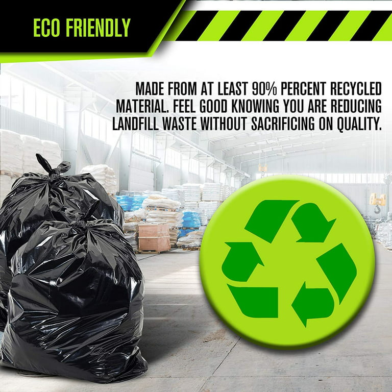 Aluf Plastics 40-45 Gallon Trash Bags Heavy Duty - Huge 100 Pack - 2.0 Mil Th