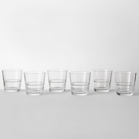 

12.9oz 6pk Glass Stackable Short Tumblers - Made By Design™