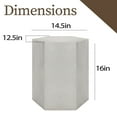 thumbnail image 5 of COSIEST Concrete Accent Table, Hexagon Patio Side Table 14.5''Wx16''H, Modular Design Indoor Outdoor End Table, Light Grey, 5 of 7