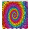 thumbnail image 3 of Rainbow Shower Curtain, Psychedelic Spiral Pattern Vibrant Geometric Arrangement in Contemporary Style, Fabric Bathroom Set with Hooks, 69W X 84L Inches Extra Long, Multicolor, by Ambesonne, 3 of 3