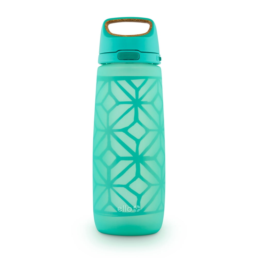Ello Wren Glass Water Bottle, Mint, 26 oz