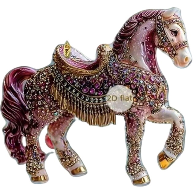 2026 Chinese Zodiac Horse Christmas Tree Ornament, 2D Acrylic Equestrian Racing Rider Gift with Rhinestones for Women & Girls, 3.15 Inch
