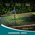 thumbnail image 3 of Bliss Hammocks 2-Person Cotton Rope Hammock with Spreader Bar & Hardware, 80x60, Blue, 3 of 11