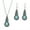 A, variant on Waroomhouse 2Pcs/Set Ethnic Style Faux Turquoise Necklace Earrings Set Women Shining Rhinestones Inlaid Pendant Necklace Hook Earrings Jewelry Set