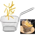 thumbnail image 3 of Mini French Fries Basket, Stainless Steel Wire Chip Basket Rectangular Mini Fryer Basket, 3 of 4