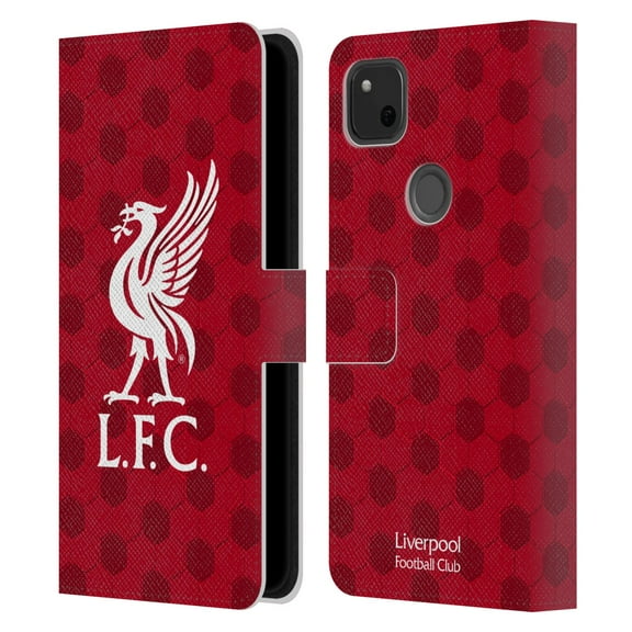 Head Case Designs Officially Licensed Liverpool Football Club Crest & Liverbird 2 Red Leather Book Wallet Case Cover Compatible With Google Google Pixel 4a