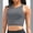 Gray, variant on Yonique Women High Waisted Bikini Two Piece Swimsuit Crop Bathing Suits Sporty Swimwear Bikini Set Army Green L