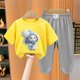 thumbnail image 2 of Odeerbi 2-12 Años Niño Niña Conjunto de Verano Camiseta de Manga Corta de Algodón Ice Silk Pantalón de Chándal Conjunto de Dos Piezas de Ropa Interior Estampada, 2 of 4