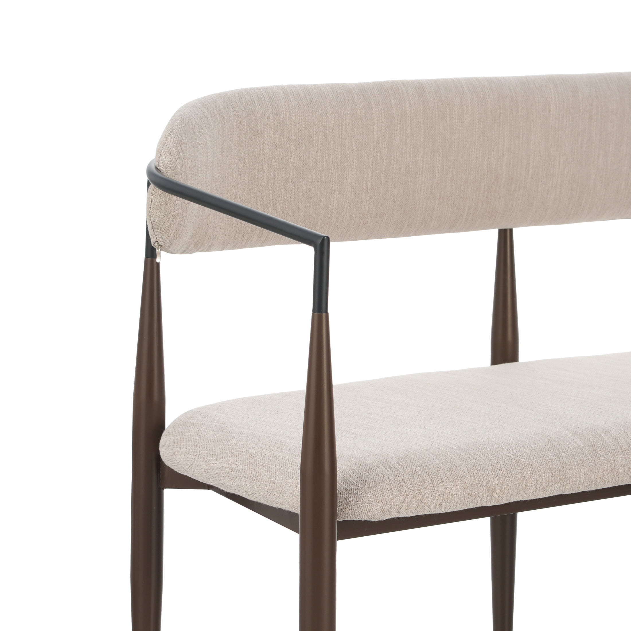 Christopher Knight Home Minimalist Fabric Upholstered Loveseat with Metal Frame, Dark Coffee