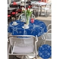 thumbnail image 5 of Outdoor Tablecloth with Umbrella Hole for Patio/Picnic/Party/Camping, Nautical Starfish Waterproof Table Cloth Round Cover Washable, Summer Ocean Marine Life Modern Blue (Dia 54"), 5 of 9