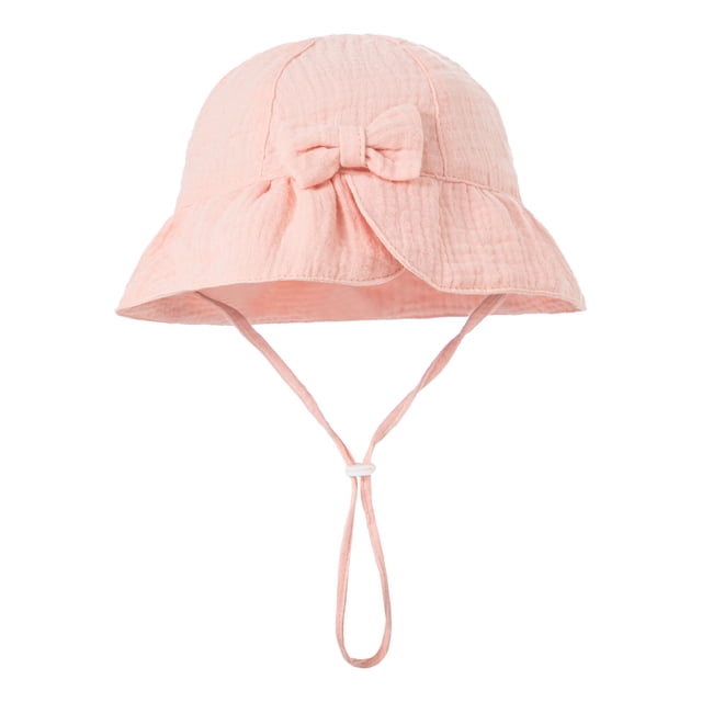 Baby Solid Color Cotton Bow Sun Hat Basin Hat 0 12 Months