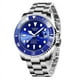 thumbnail image 1 of Reloj LIGE Reloj de lujo impermeable 3ATM con fecha para hombre plateado y azul, 1 of 5