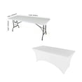 thumbnail image 3 of Gowinex White 4 ft x 2.5 ft Spandex Tablecloth Stretch Fitted Table Cover, 3 of 5