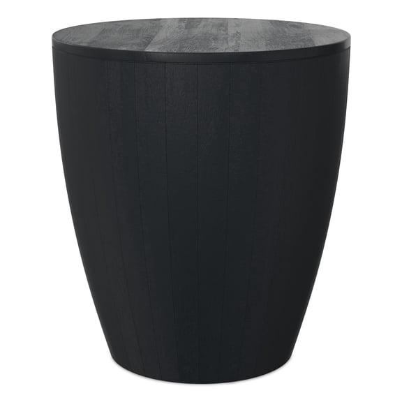 Simpli Home Elmbrook 21 inch Wide Solid Mango Modern End Table in Black, Assembled