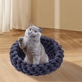 thumbnail image 1 of Nido tejido para gatos, cama para mascotas, rascador portátil Flexible, resistente, hecho a mano, cestas para gatos para todas , cama de Azul oscuro, 1 of 10