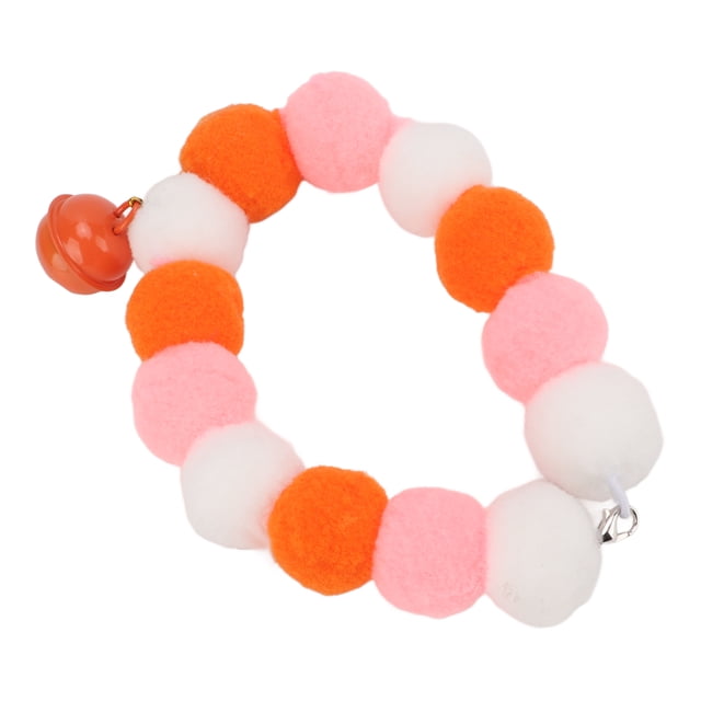 Dog Bell Collar, Pet Collar Soft Colorful For Party Orange 34cm