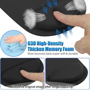 TSV Ergonomic Mouse Pad, Gel Mouse Pad with Wrist Rest, Comfortable Computer Mouse Pad Mat with Non-slip PU Base for Laptop, Office & Home, Black