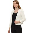 thumbnail image 1 of Chaqueta de trabajo sin cuello Allegra K Blanco XL, 1 of 6