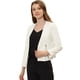thumbnail image 1 of INSPIRE CHIC Oficina de trabajo para mujer, sin cuello, con cremallera, abrigo corto, traje, chaqueta, chaqueta cortada Blanco M, 1 of 6
