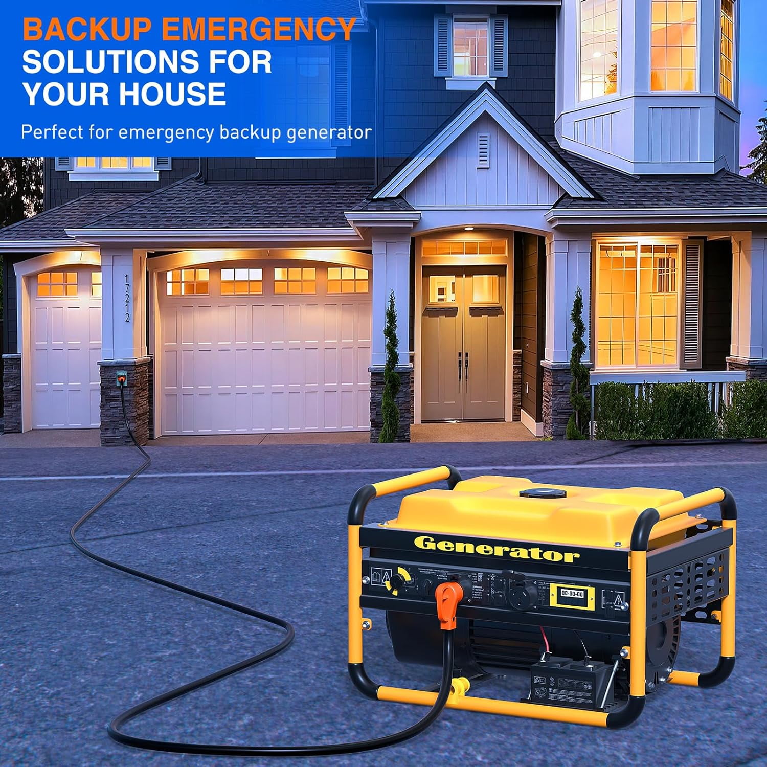 Nilight 50 Amp 15FT Generator Extension Cord 250V 12500Watt Heavy Duty 6/3+8/1 Gauge Pure Copper STW Wire UL Listed 4 Prong 14-50P SS2-50R&CS6364 Twist Lock for RV Camper Outdoor Use