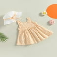 thumbnail image 3 of PENGXIANG Bébé Filles Princesse Robe Mignonne Bowknot Robe Douce avec Chapeau, 3 of 9