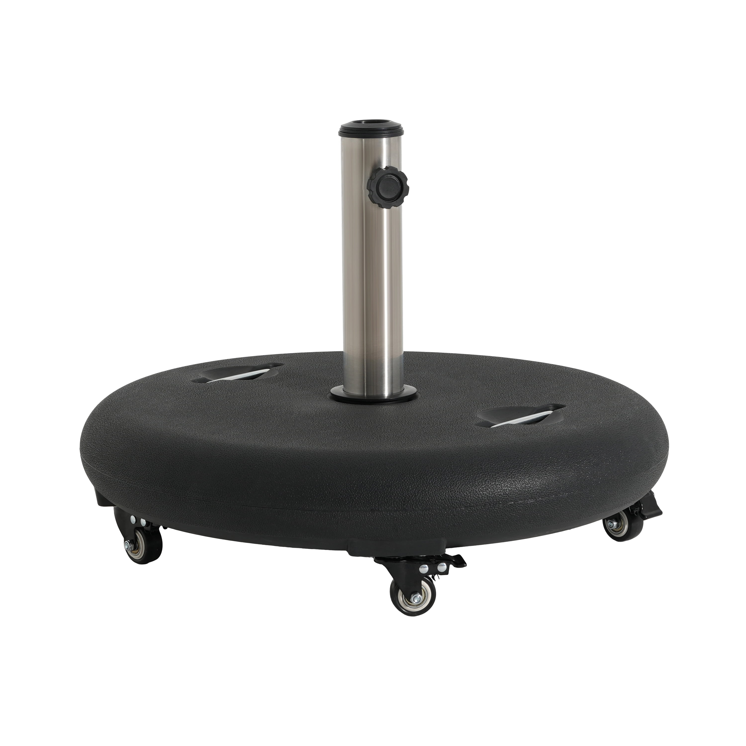 Atticus 90lbs Round Umbrella Base with Wheels, Black