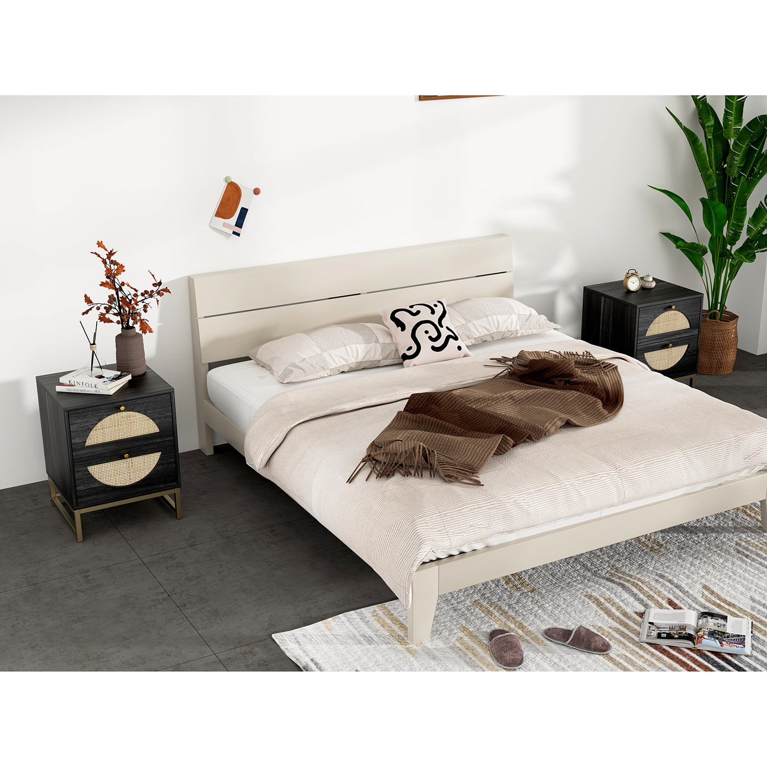 Kadyn 2 Drawer Nightstand Set of 2, Bedside Table for Bedroom and Living Room, Nightstand Side Table with Storage Drawer, Black Kadyn 2 Drawer Nightstand Set of 2, Bedside Table for Bedroom and Living Room, Nightstand Side Table with Storage Drawer, Black