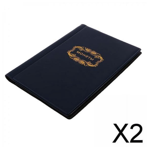 Monederos,Álbum de monedas,Libro de colección de monedas,Caja de almacenamiento de monedas,Bolsillo de dinero de centavo,Recolectar dinero,Organizador de monedas 2 piezas