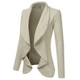 thumbnail image 2 of Doublju Women's Long Sleeve Draped Wide Shawl Lapel Blazer with Plus Size, 2 of 4