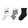 thumbnail image 2 of CYRBOKO Toddler Girls Mesh Socks, Soft Breathable 3 Pairs Cotton Athletic Socks Black Size 3-5 T, 2 of 9