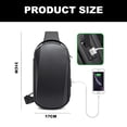 thumbnail image 2 of Bolso con correa impermeable para hombre, bolso cruzado con USB, bolso de hombro informal para hombre, 2 of 5