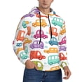 thumbnail image 2 of Fotbe Men's Hoodie with Doodle Cars Pattern - Kangaroo Pocket Pullover Hooded Sweatshirt, Perfect for Daily Wear, Travel, and Home-Large, 2 of 7
