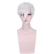 thumbnail image 1 of Peluca corta sintética blanca para cosplay con flequillo lateral, 1 of 3