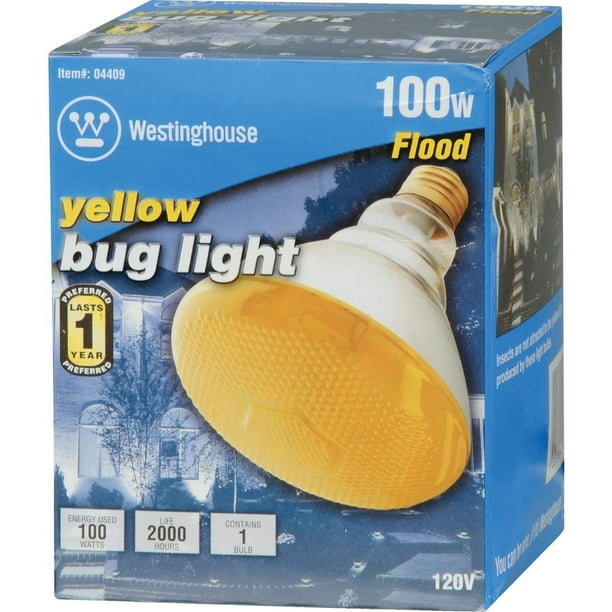 04409 Yellow Bug Flood Light Bulb, 100Watts Quantity 1