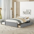 thumbnail image 2 of LEGAHOME Full Bed with Trundle and Storage Drawers, Modern Full Size Solid Wood Platform Bed Frame with Trundle Included, No Box Spring Needed, Daybed Trundle Bed for Teens Adults, Gray, 2 of 9