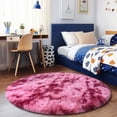 thumbnail image 3 of SARAG 4x4ft Circle Rug for Living Room,Furry Carpet for Children Kids Room,Tie-Dye Dark Red, 3 of 8