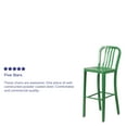 thumbnail image 4 of BizChair Commercial Grade 30" High Green Metal Indoor-Outdoor Barstool with Vertical Slat Back, 4 of 12