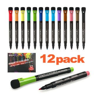 Magnetic Dry Erase Markers Fine Tip Whiteboard Markers Magnetic Caps Low  Odor 848849013832