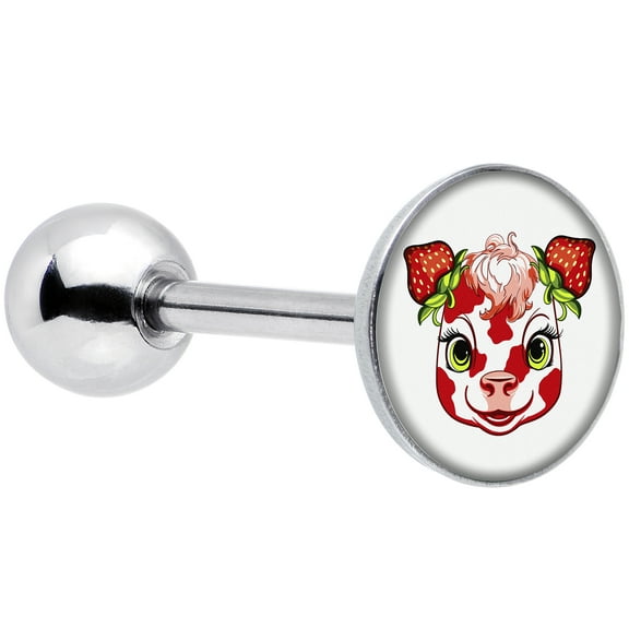 Strawberry Cow Barbell Tongue Ring